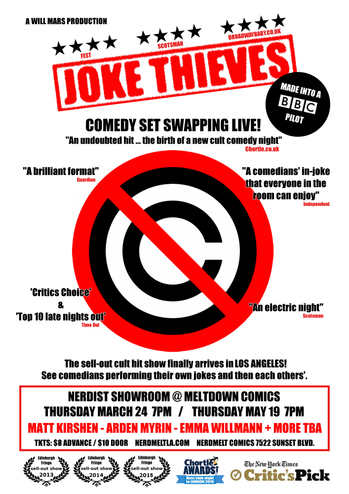 Joke Thieves W Guy Branum Jake Weisman More At Nerdmelt Showroom Los Angeles Ca March 24th 2016 700 Pm - best new jokes 2016