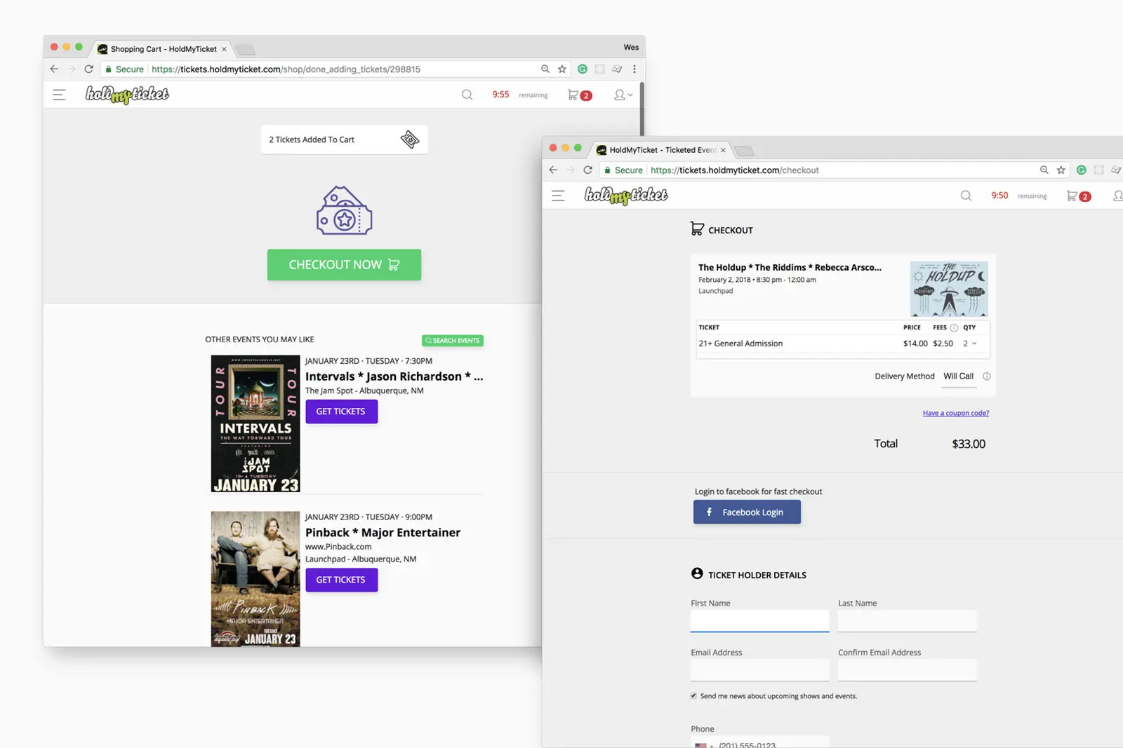Ticketing Checkout