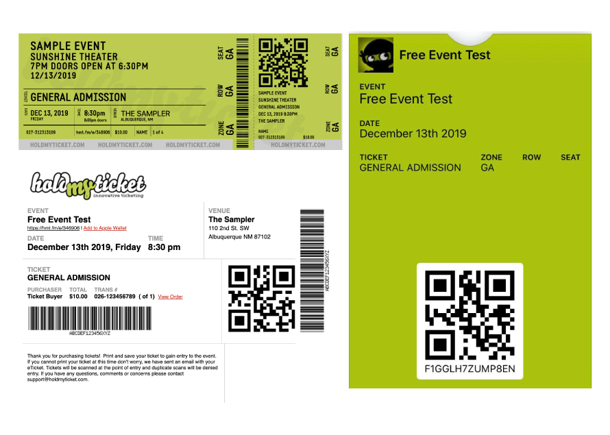 ticket examples